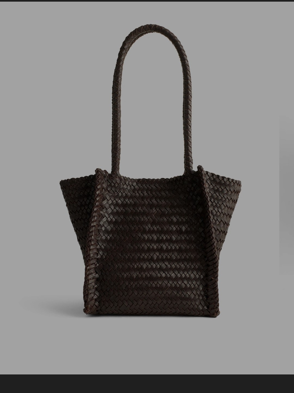 Madewell Dark Brown Woven Leather Tote Shoulder Bag